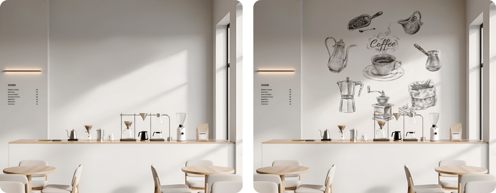 Coffee Bar Counter Wall